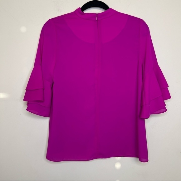 ARYEH Electric Magenta Ruffle Sleeve Blouse - Picture 2 of 8